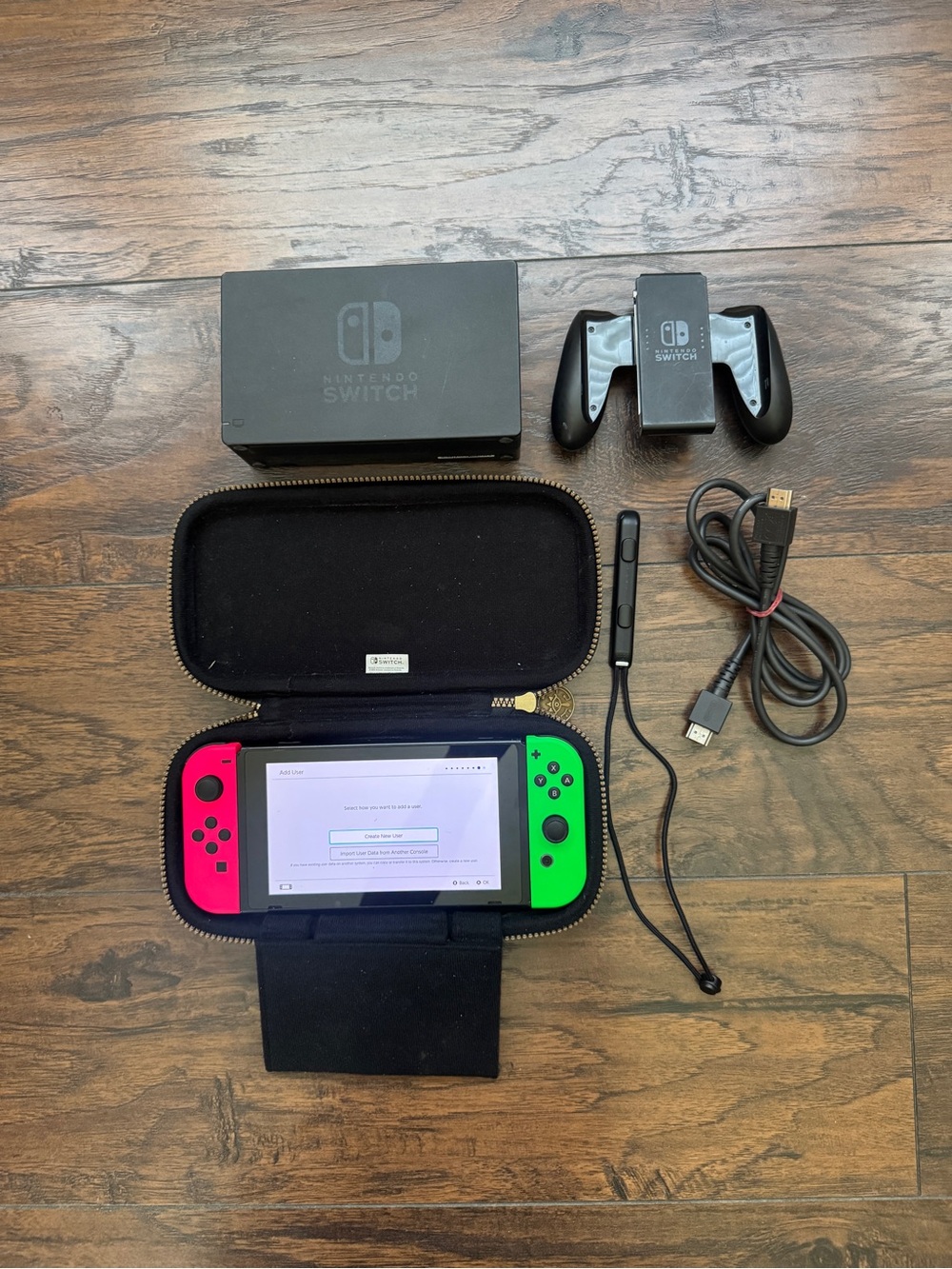 Nintendo Switch Console with Neon Red & Neon Green Joy-Con With Accessories